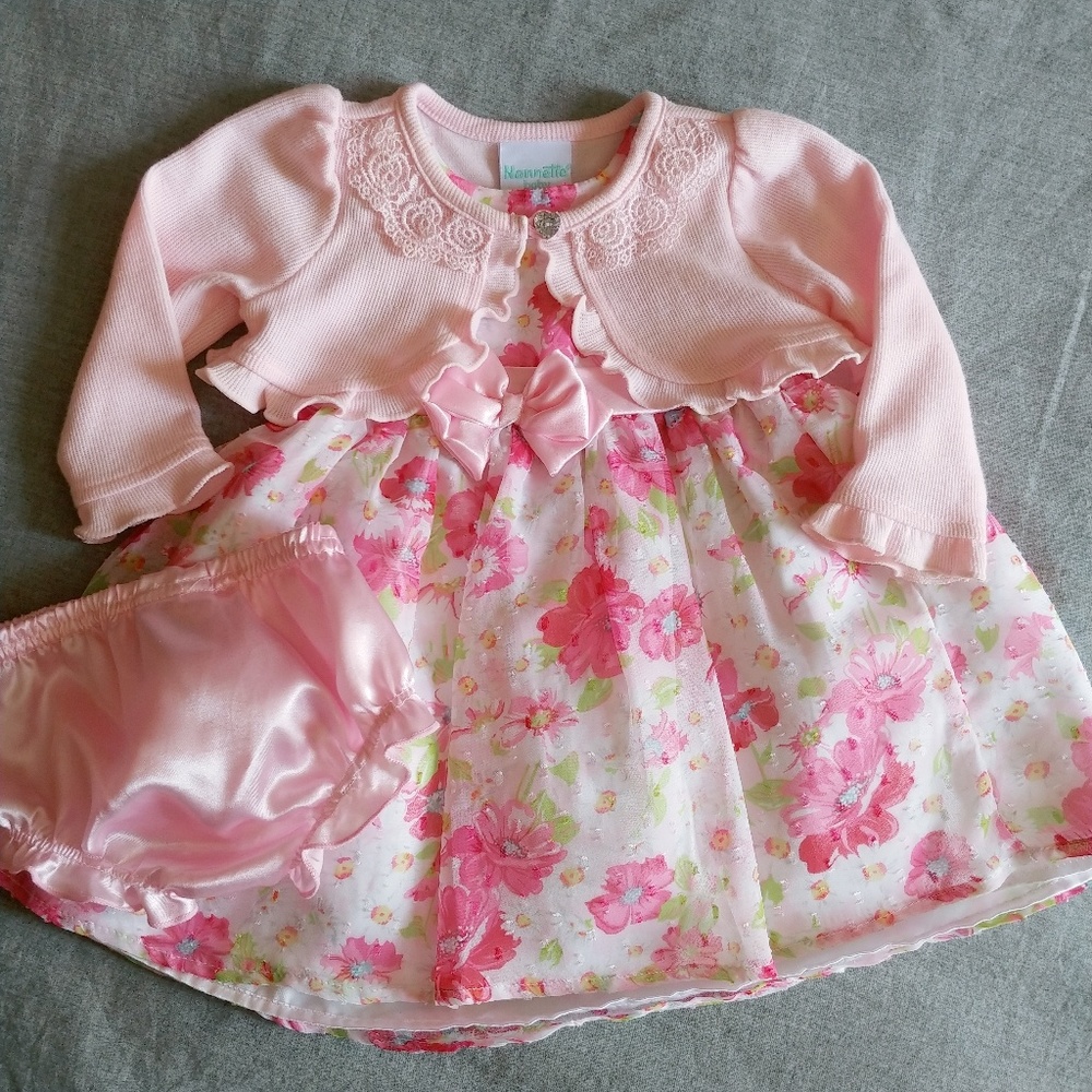 3 PC Pink Floral Dress